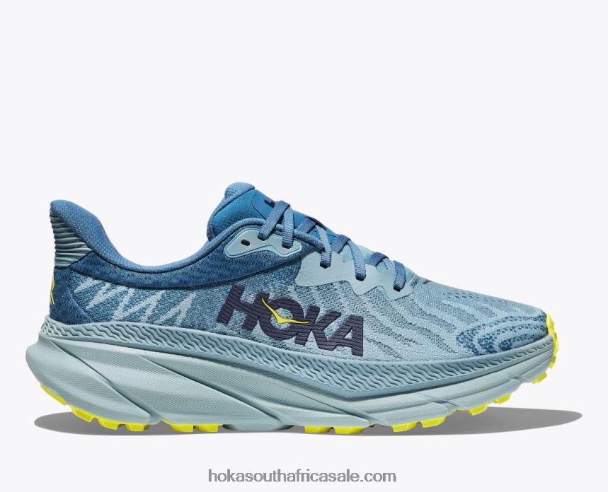 Men Challenger 7 Hoka 0TNRBJ497 Stone Blue/Evening Primrose