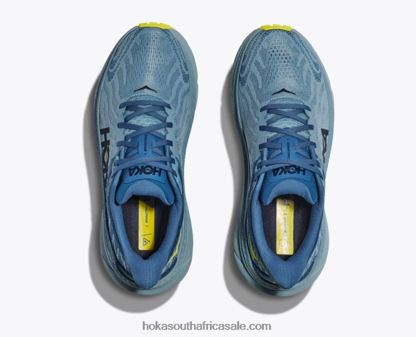 Men Challenger 7 Hoka 0TNRBJ497 Stone Blue/Evening Primrose