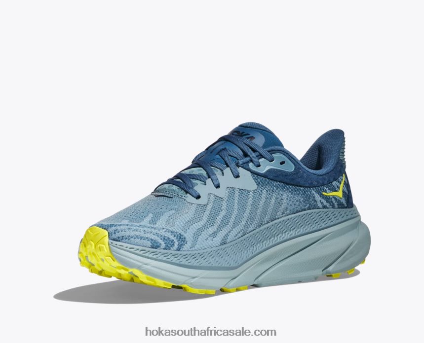 Men Challenger 7 Hoka 0TNRBJ497 Stone Blue/Evening Primrose