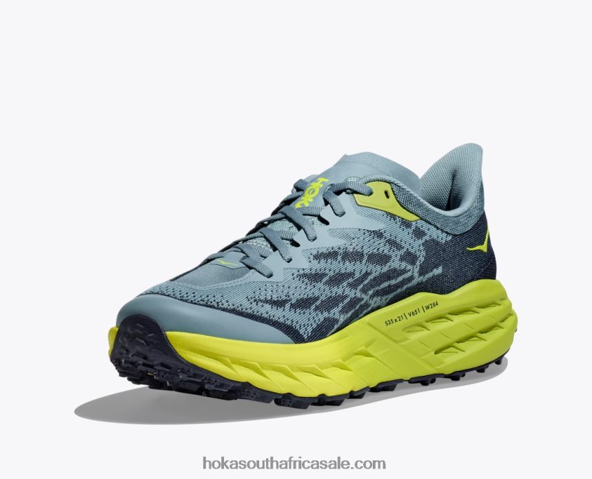 Men Speedgoat 5 Hoka 0TNRBJ606 Stone Blue/Dark Citron