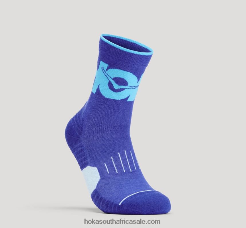 Women Crew Run Sock Hoka 0TNRBJ383 Bluing/Scuba Blue