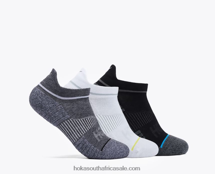 Women No-Show Run Sock 3-Pack Hoka 0TNRBJ380 White/Black/Grey