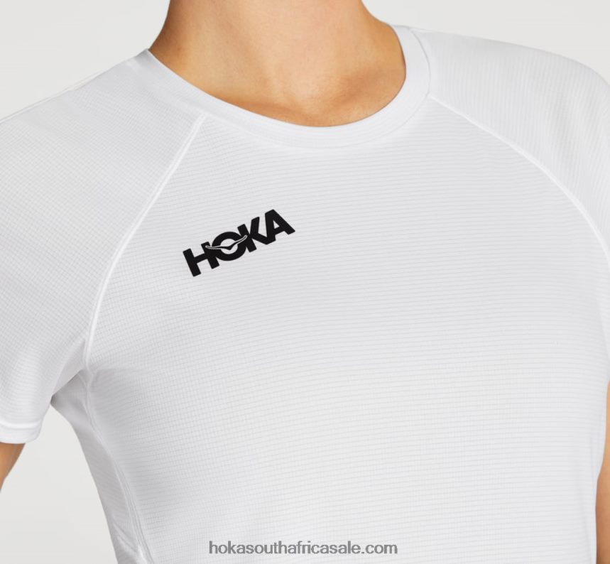 Women Glide Short Sleeve Hoka 0TNRBJ325 White