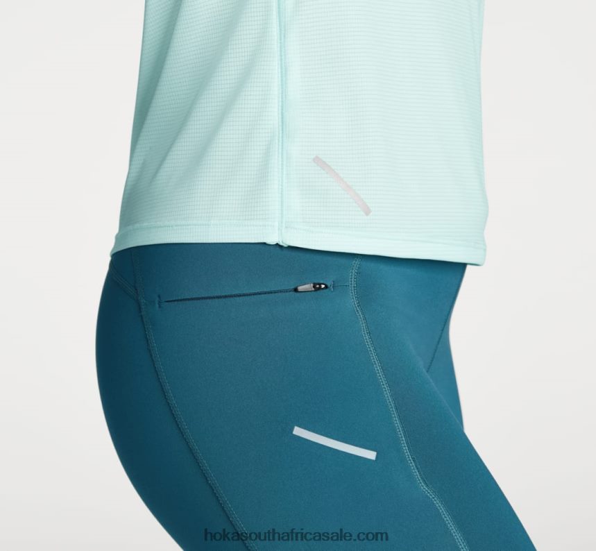 Women Glide Short Sleeve Hoka 0TNRBJ353 Blue Glass