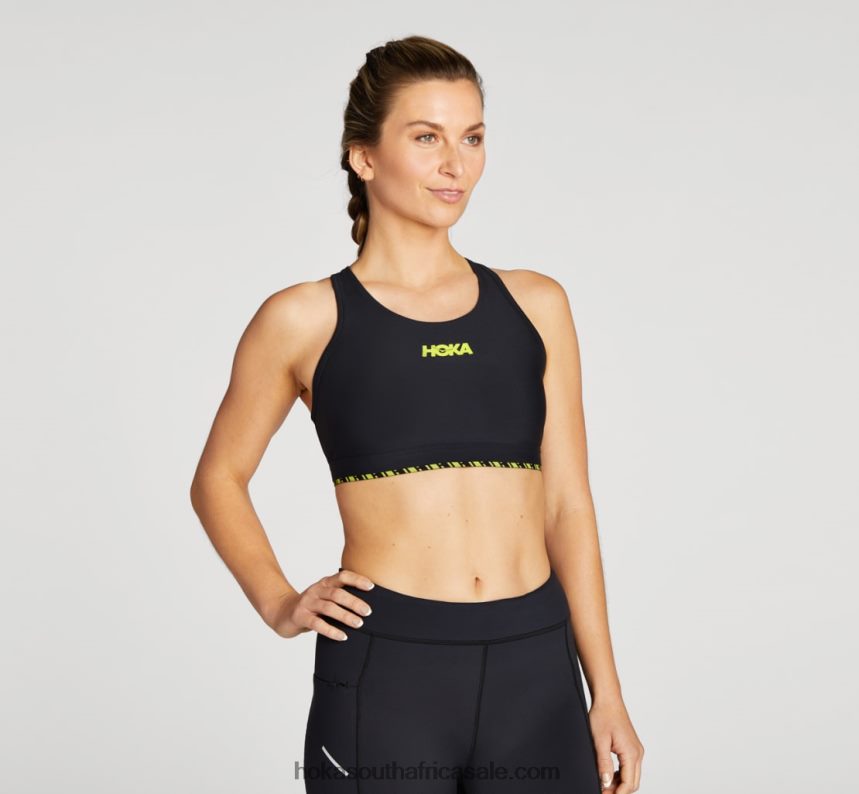 Women Hupana Sports Bra Hoka 0TNRBJ322 Black