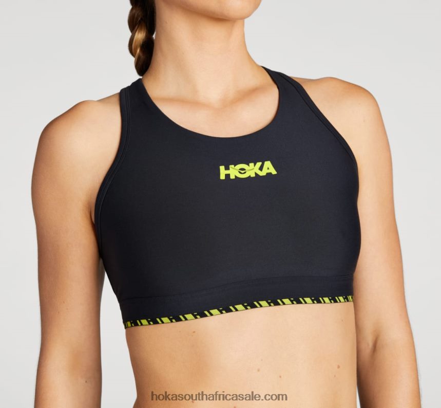Women Hupana Sports Bra Hoka 0TNRBJ322 Black