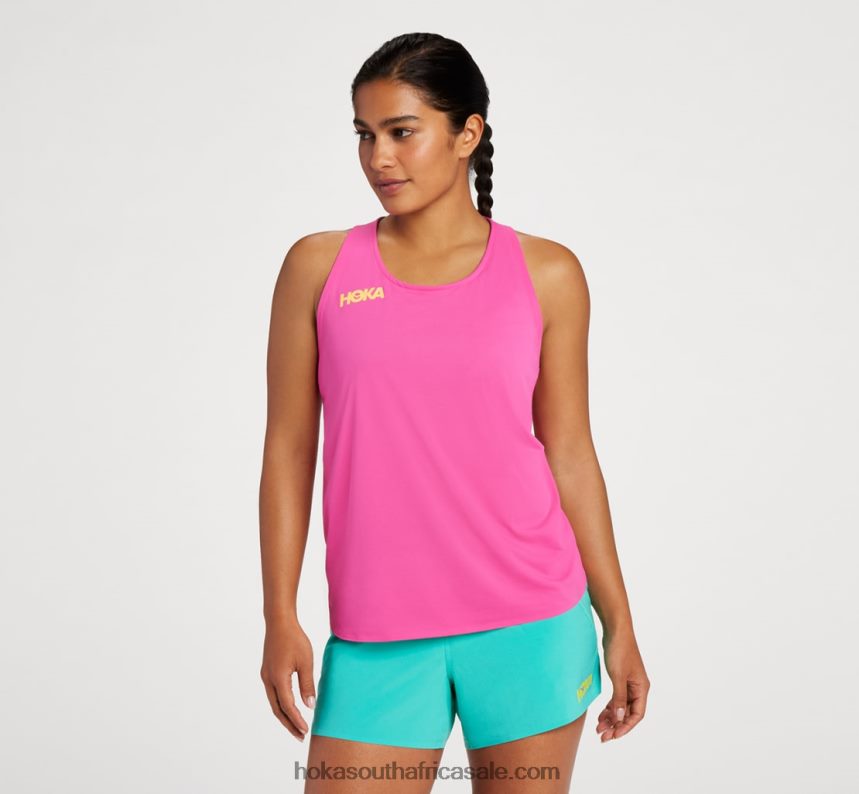 Women Tank Hoka 0TNRBJ320 Pink Yarrow