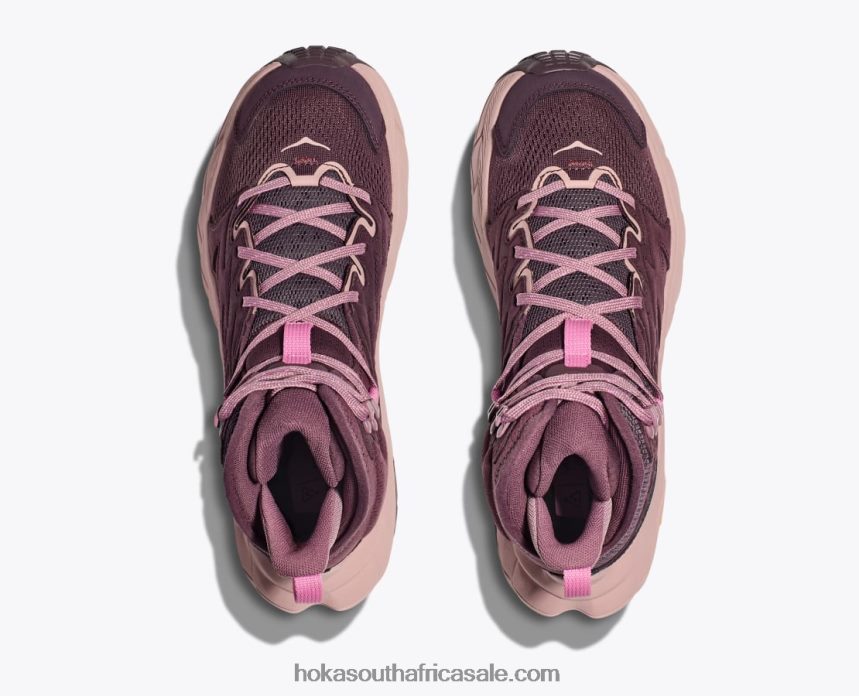 Women Anacapa Breeze Mid Hoka 0TNRBJ145 Raisin/Pale Mauve