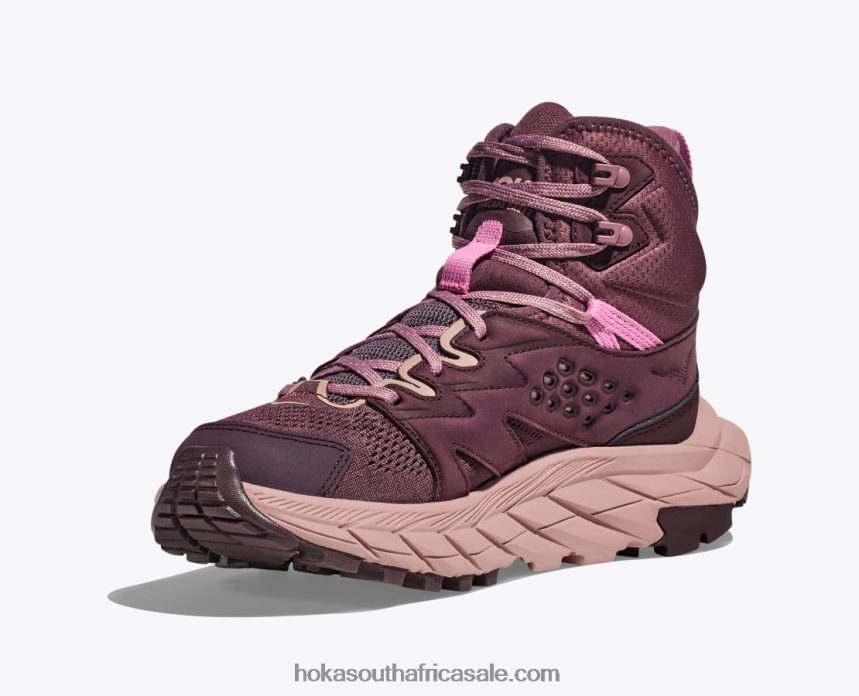 Women Anacapa Breeze Mid Hoka 0TNRBJ145 Raisin/Pale Mauve
