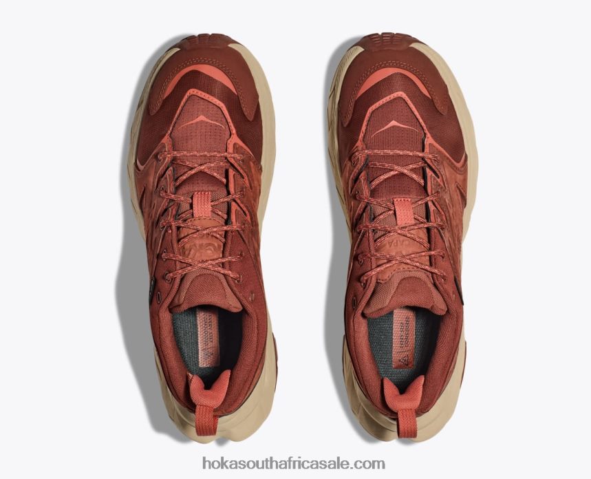 Women Anacapa Low GTX Hoka 0TNRBJ185 Cherry Mahogany/Hot Sauce