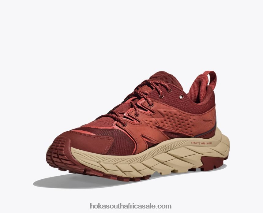 Women Anacapa Low GTX Hoka 0TNRBJ185 Cherry Mahogany/Hot Sauce