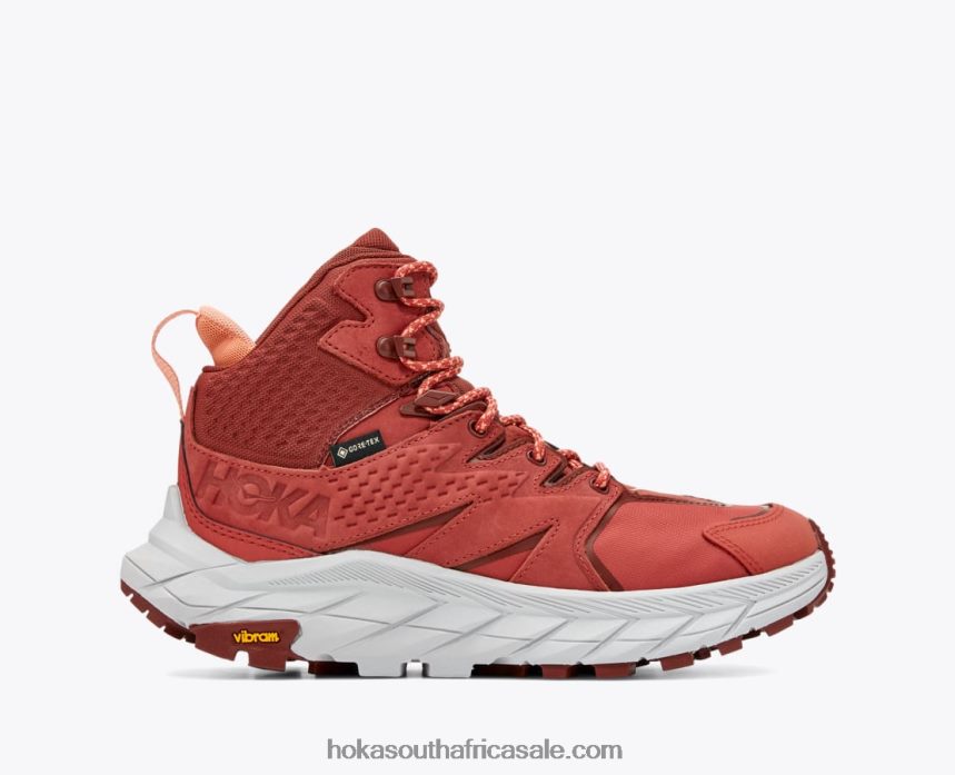 Women Anacapa Mid GTX Hoka 0TNRBJ174 Hot Sauce/Cherry Mahogany