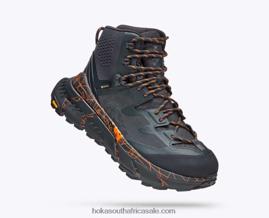Women TenNine Hike GTX Hoka 0TNRBJ200 Blue Graphite/Persimmon Orange