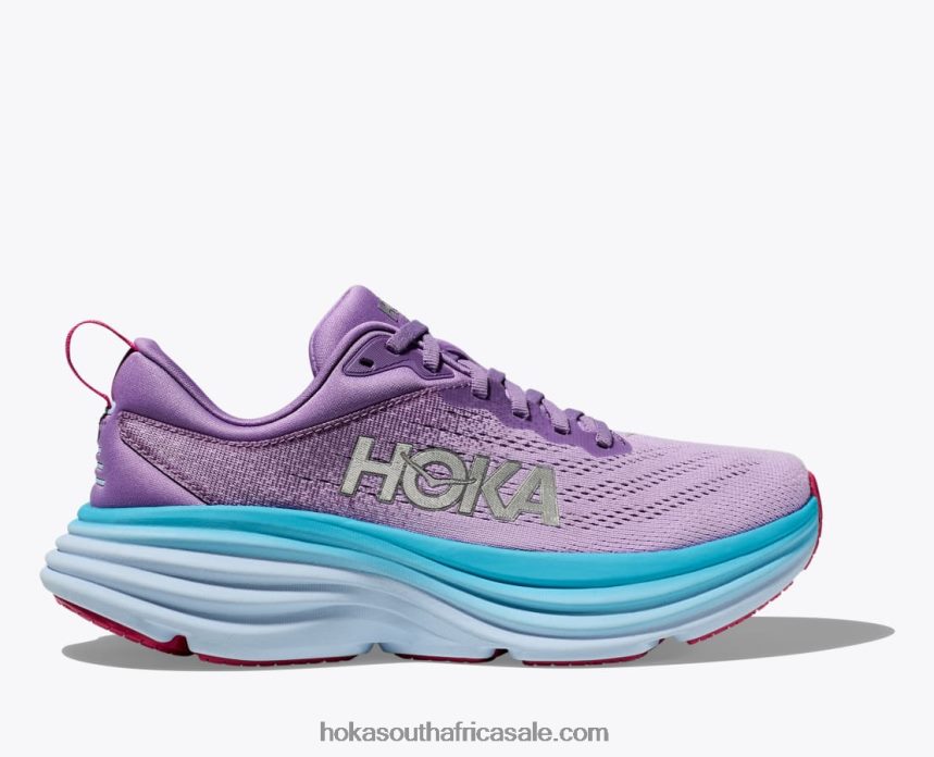 Women Bondi 8 Hoka 0TNRBJ11 Chalk Violet/Pastel Lilac