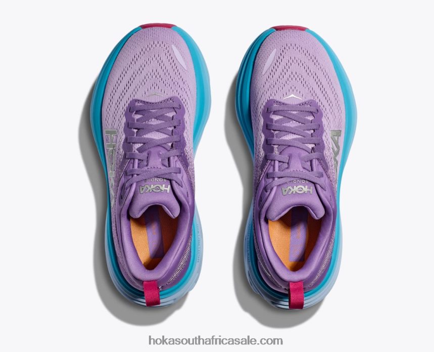 Women Bondi 8 Hoka 0TNRBJ11 Chalk Violet/Pastel Lilac