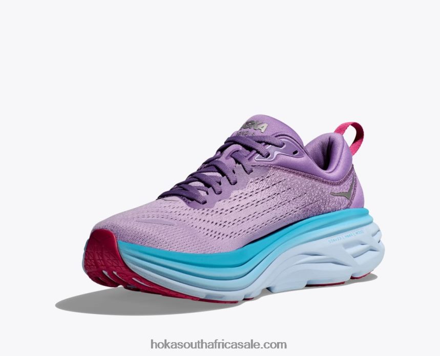 Women Bondi 8 Hoka 0TNRBJ11 Chalk Violet/Pastel Lilac