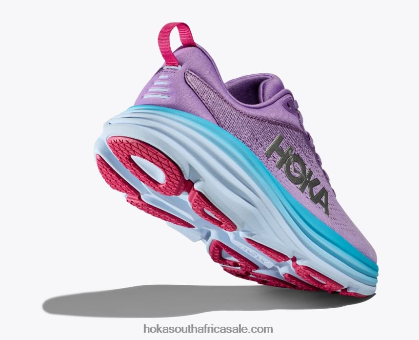 Women Bondi 8 Hoka 0TNRBJ11 Chalk Violet/Pastel Lilac