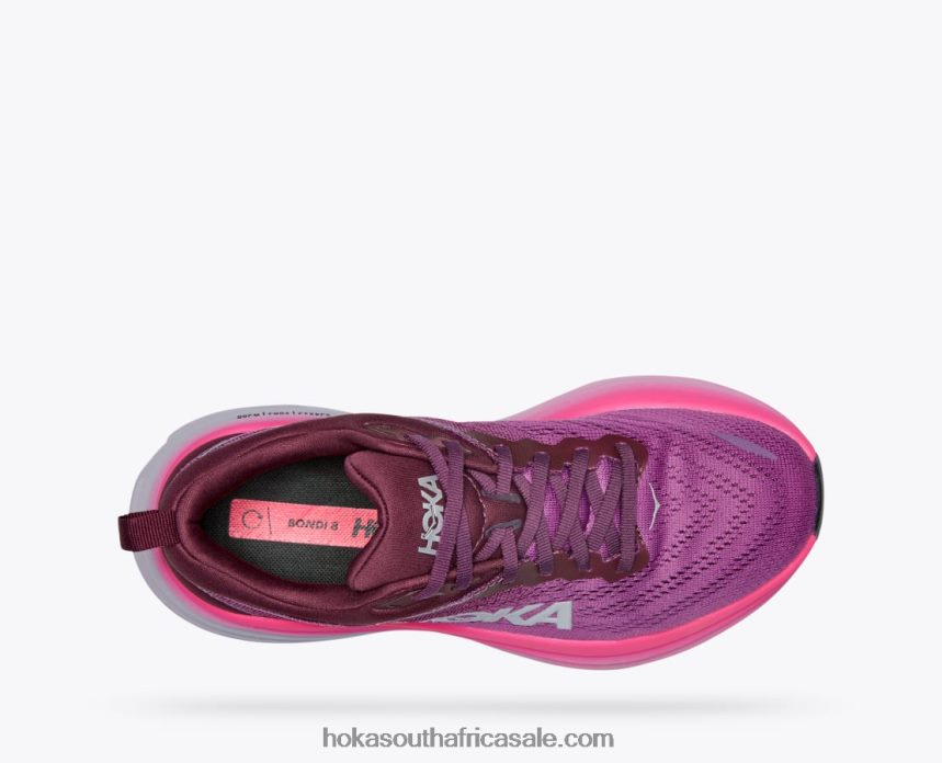 Women Bondi 8 Hoka 0TNRBJ15 Beautyberry/Grape Wine