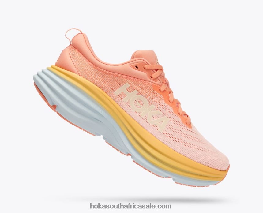Women Bondi 8 Hoka 0TNRBJ16 Shell Coral/Peach Parfait