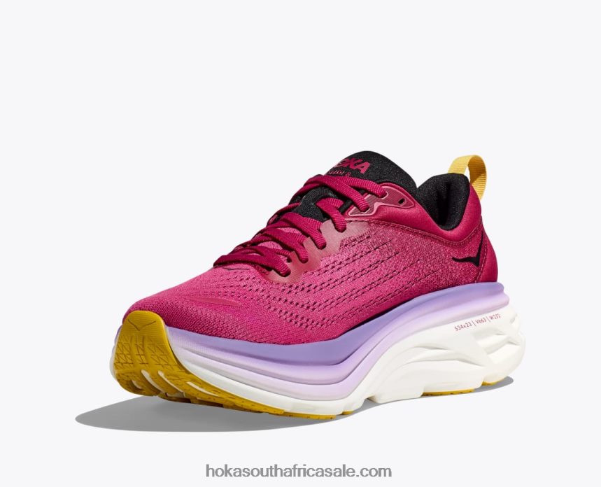 Women Bondi 8 Hoka 0TNRBJ8 Cherries Jubilee/Pink Yarrow