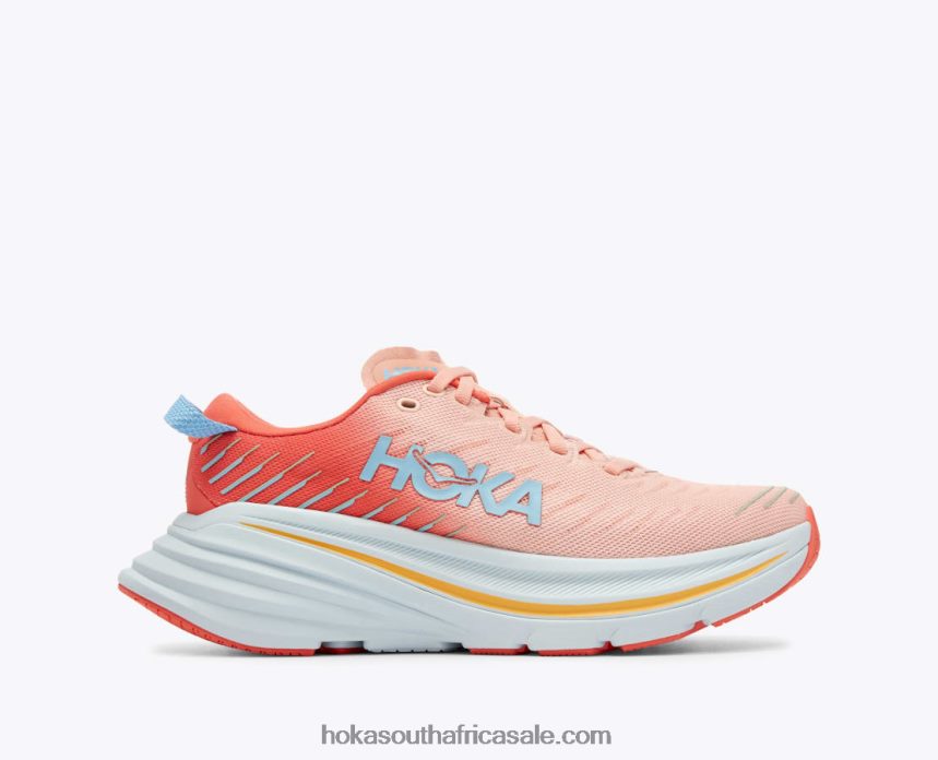Women Bondi X Hoka 0TNRBJ56 Camellia/Peach Parfait