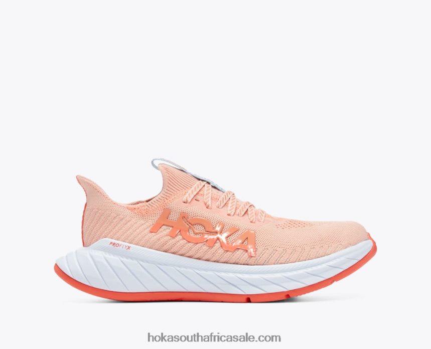 Women Carbon X 3 Hoka 0TNRBJ46 Peach Parfait/Summer Song