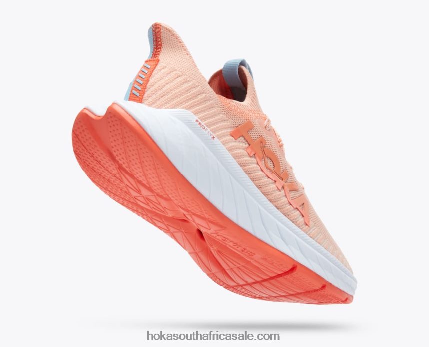 Women Carbon X 3 Hoka 0TNRBJ46 Peach Parfait/Summer Song