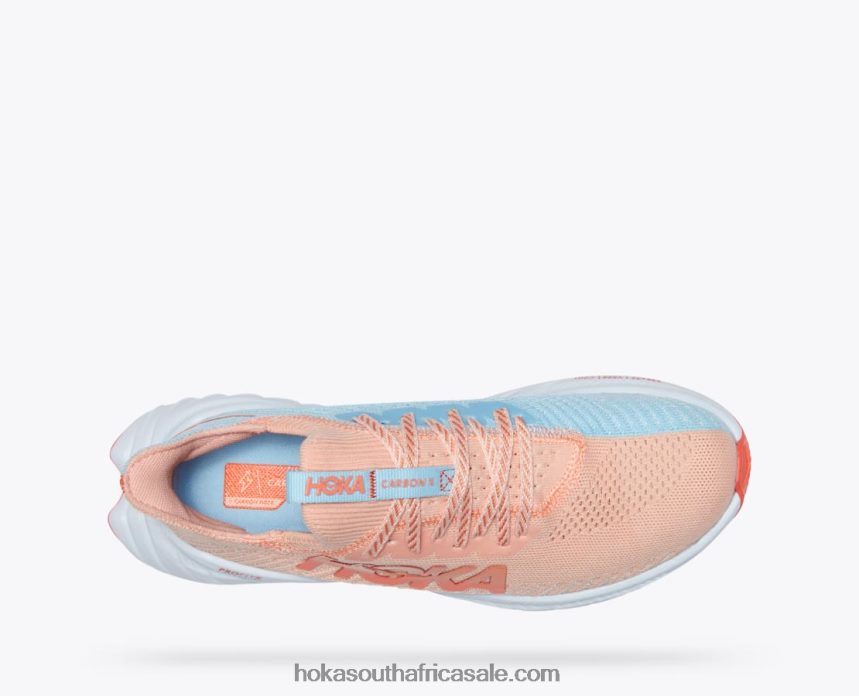 Women Carbon X 3 Hoka 0TNRBJ46 Peach Parfait/Summer Song