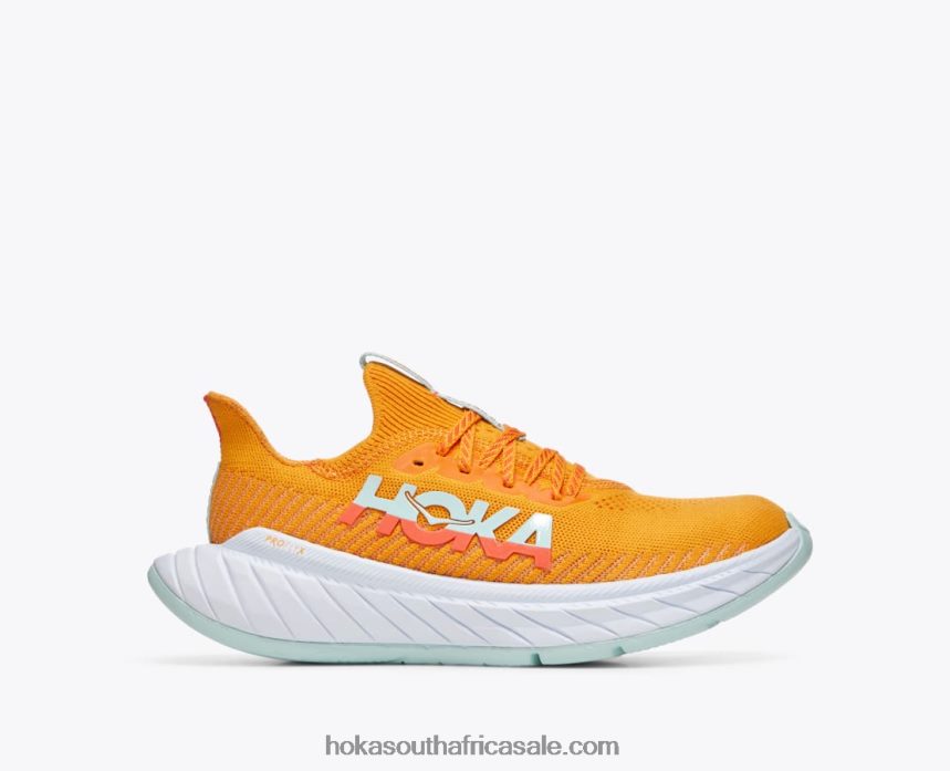 Women Carbon X 3 Hoka 0TNRBJ49 Radiant Yellow/Camellia