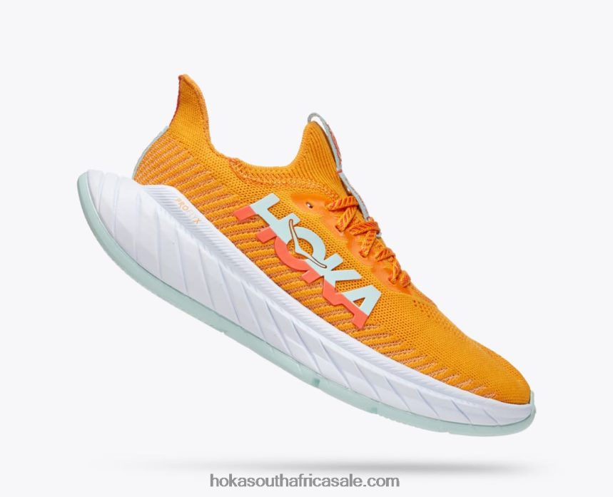 Women Carbon X 3 Hoka 0TNRBJ49 Radiant Yellow/Camellia