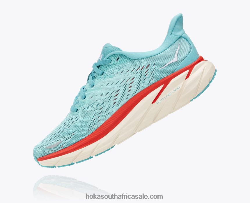 Women Clifton 8 Hoka 0TNRBJ213 Aquarelle/Eggshell Blue