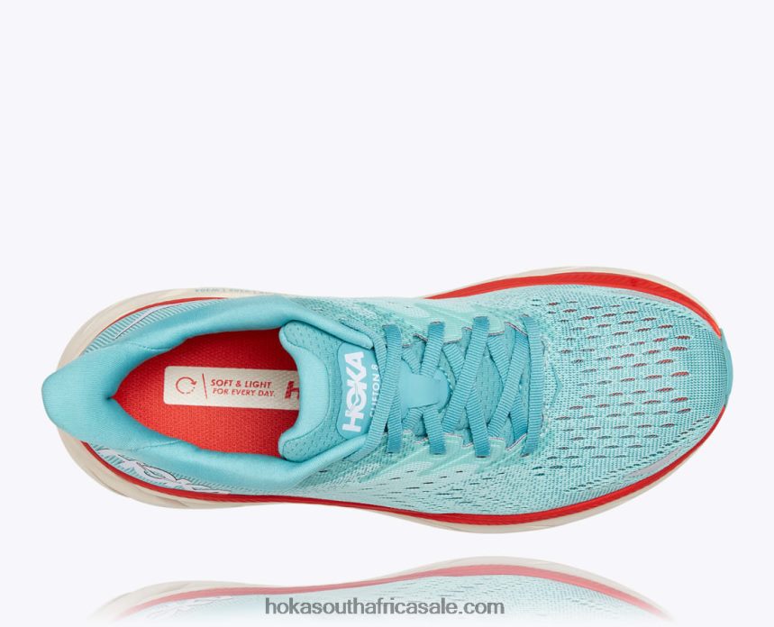 Women Clifton 8 Hoka 0TNRBJ213 Aquarelle/Eggshell Blue
