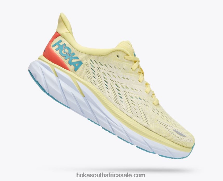 Women Clifton 8 Hoka 0TNRBJ214 Yellow Pear/Sweet Corn