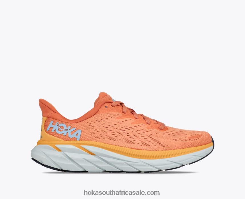Women Clifton 8 Hoka 0TNRBJ215 Sun Baked/Shell Coral