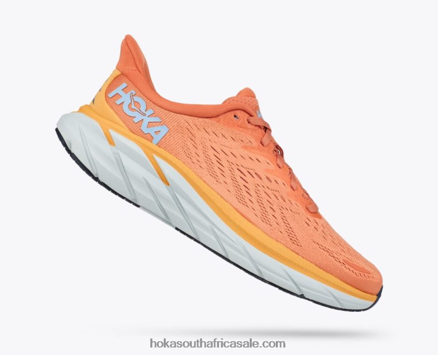 Women Clifton 8 Hoka 0TNRBJ215 Sun Baked/Shell Coral