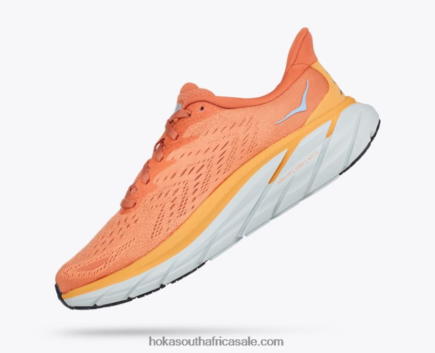 Women Clifton 8 Hoka 0TNRBJ215 Sun Baked/Shell Coral