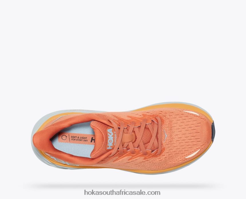 Women Clifton 8 Hoka 0TNRBJ215 Sun Baked/Shell Coral