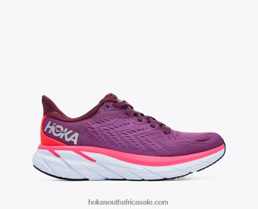 Women Clifton 8 Hoka 0TNRBJ219 Grape Wine/Beautyberry