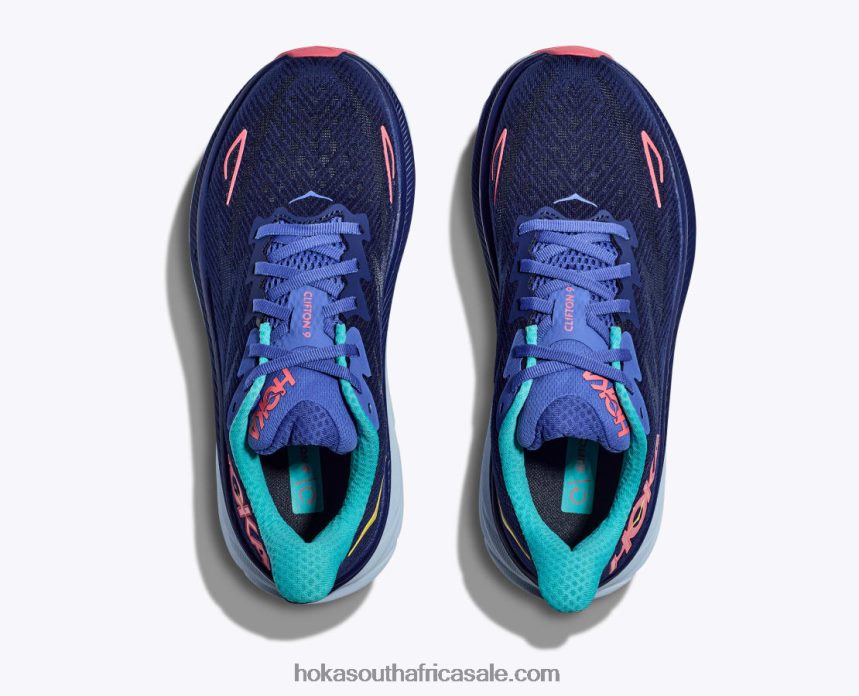 Women Clifton 9 Hoka 0TNRBJ2 Bellwether Blue/Ceramic