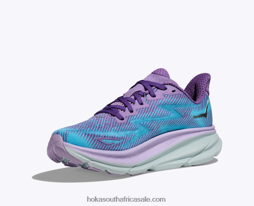 Women Clifton 9 Hoka 0TNRBJ4 Chalk Violet/Pastel Lilac