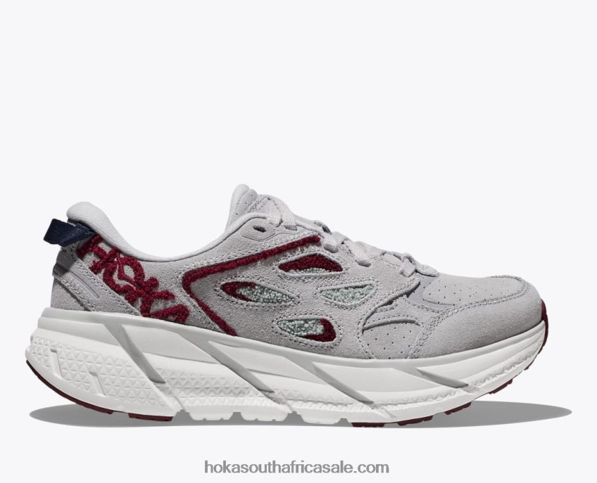 Women Clifton L Embroidery Hoka 0TNRBJ202 Lunar Rock/Cabernet