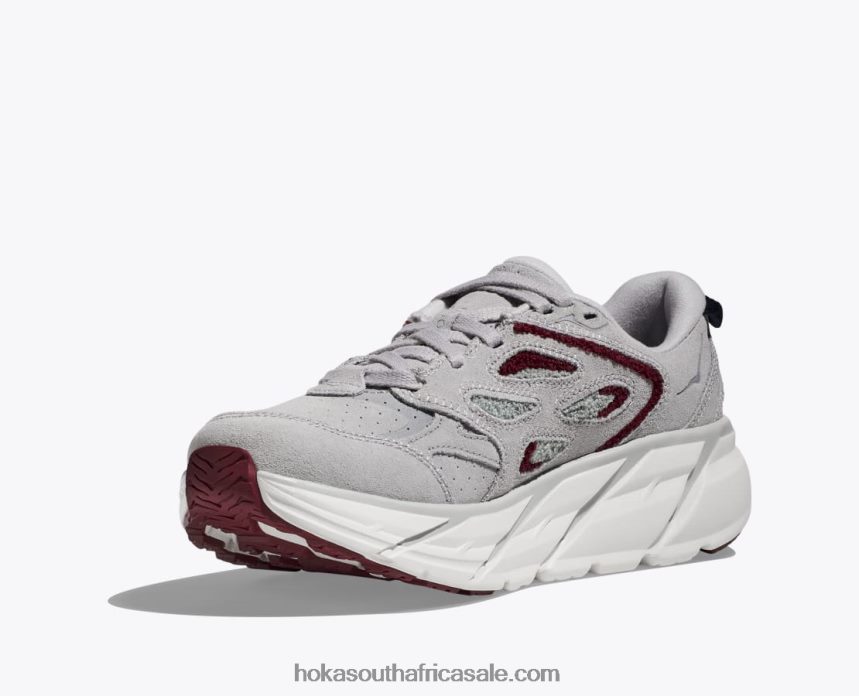 Women Clifton L Embroidery Hoka 0TNRBJ202 Lunar Rock/Cabernet