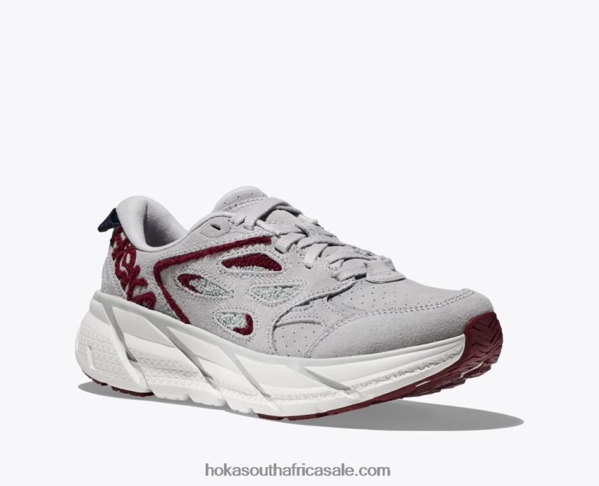 Women Clifton L Embroidery Hoka 0TNRBJ202 Lunar Rock/Cabernet
