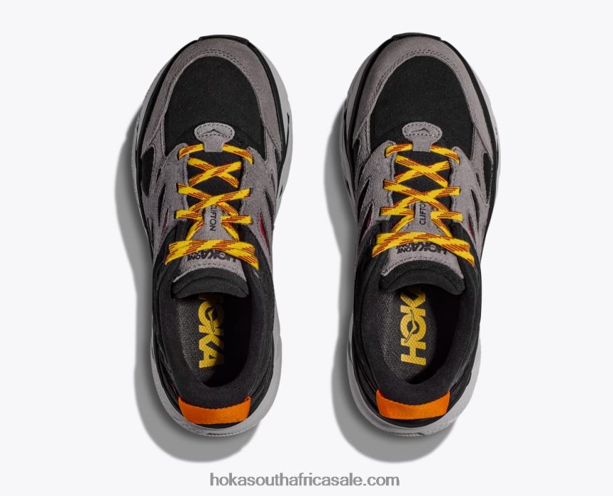 Women Clifton L Suede Hoka 0TNRBJ69 Black/Lunar Rock