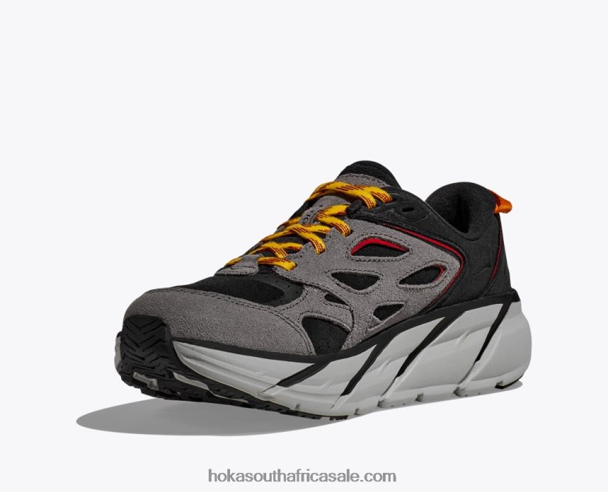 Women Clifton L Suede Hoka 0TNRBJ69 Black/Lunar Rock