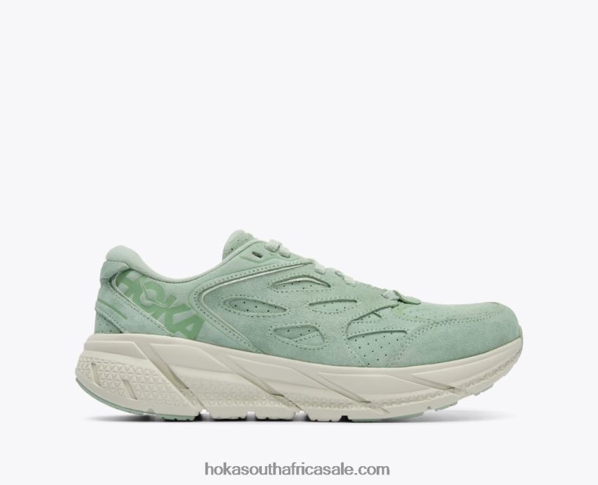 Women Clifton L Suede Hoka 0TNRBJ72 Smoke Green/Celadon Tint
