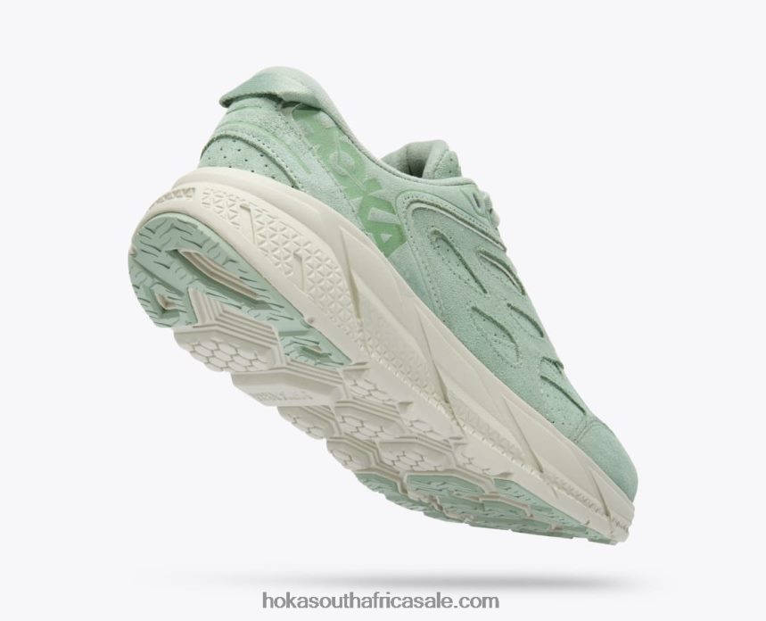 Women Clifton L Suede Hoka 0TNRBJ72 Smoke Green/Celadon Tint