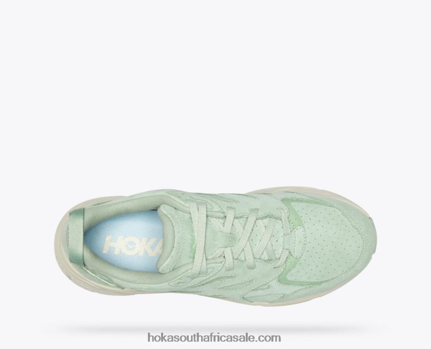 Women Clifton L Suede Hoka 0TNRBJ72 Smoke Green/Celadon Tint