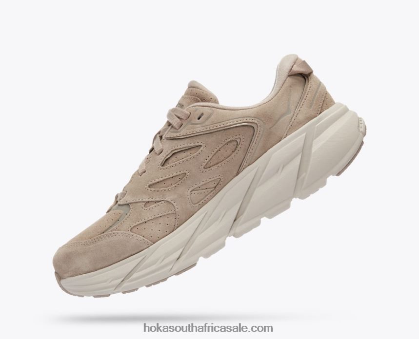 Women Clifton L Suede Hoka 0TNRBJ75 Simply Taupe/Pumice Stone