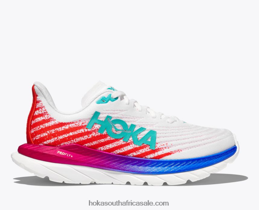 Women Mach 5 Hoka 0TNRBJ27 White/Flame
